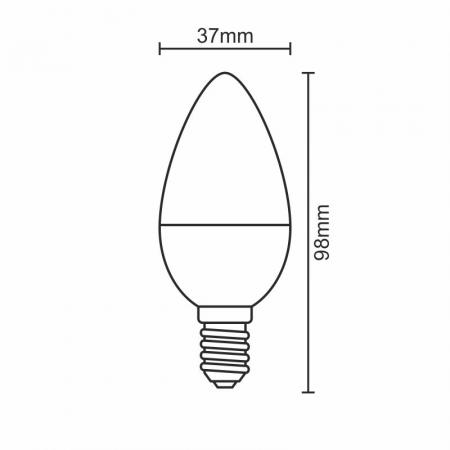 LED bulb 5W - C37 / E14 / SMD / 3000K - ZLS712